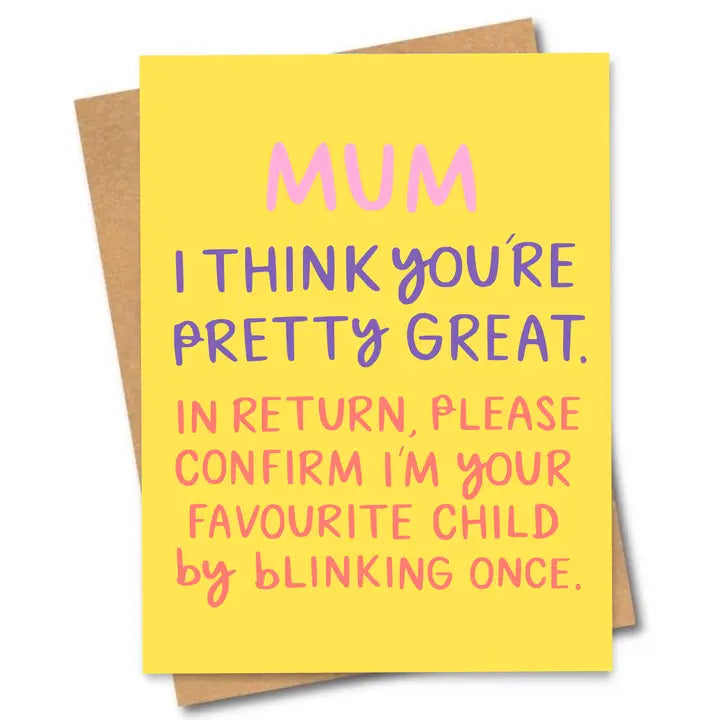BLINK ONCE GREETING CARD