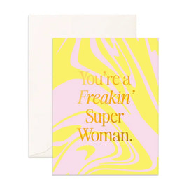 FREAKIN' SUPERWOMAN GREETING CARD