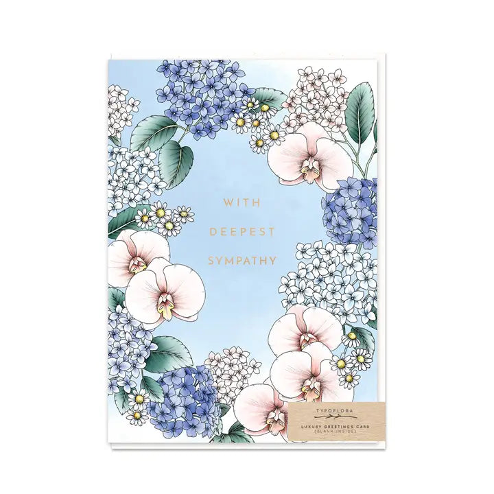 ORCHIDS WITH DEEPEST SYMPATHY GREETING CARD
