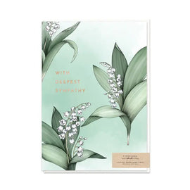 LILY OF THE VALLEY SYMPATHY GREETING CARD