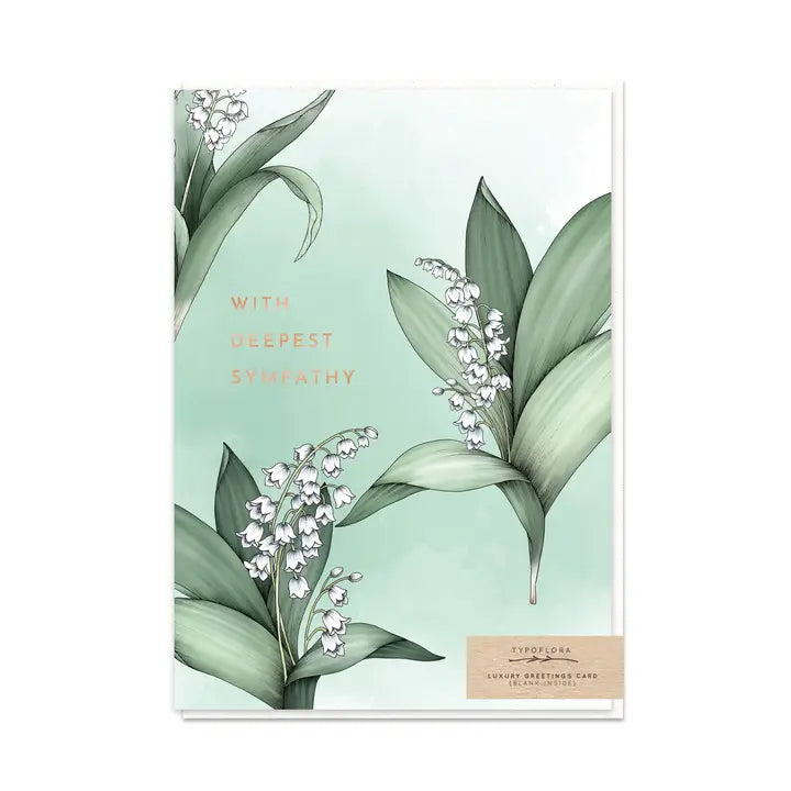 LILY OF THE VALLEY SYMPATHY GREETING CARD