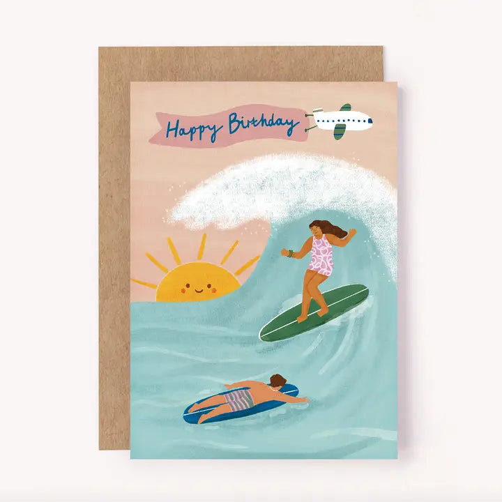 SURFING BIRTHDAY GREETING CARD