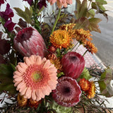 Bouquet of native flowers including proteas and strawflower 