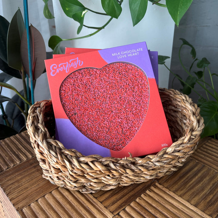 PINK SPECKLE HEART CHOCOLATE