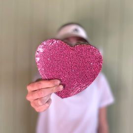 PINK SPECKLE HEART CHOCOLATE