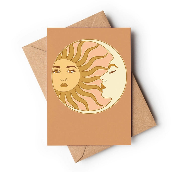SUN MOON LOVE -VINTAGE STYLE GREETING CARD