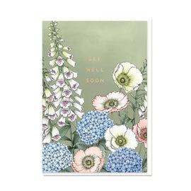 FOXGLOVE GET WELL SOON GREETING CARD
