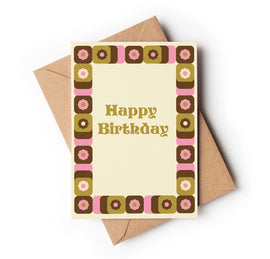 HAPPY BIRTHDAY VINTAGE PINK -VINTAGE STYLE GREETING CARD