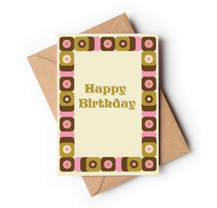 HAPPY BIRTHDAY VINTAGE PINK -VINTAGE STYLE GREETING CARD