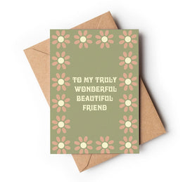 TO MY TRULY WONDERFUL FRIEND -VINTAGE STYLE GREETING CARD
