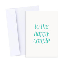 Greeting card with 'to the happy couple' text on a white background